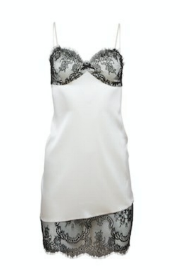 Silk and Lace Mini Slip Dress FLEUR DU MAL WOMEN'S MINI DRESSES CURIO FAENA MIAMI