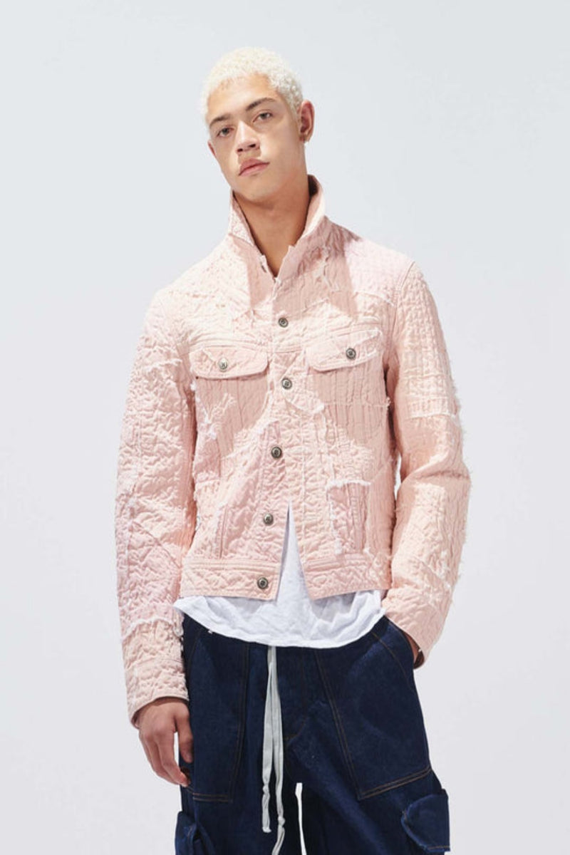 Pink Stitchwork Trucker Jacket