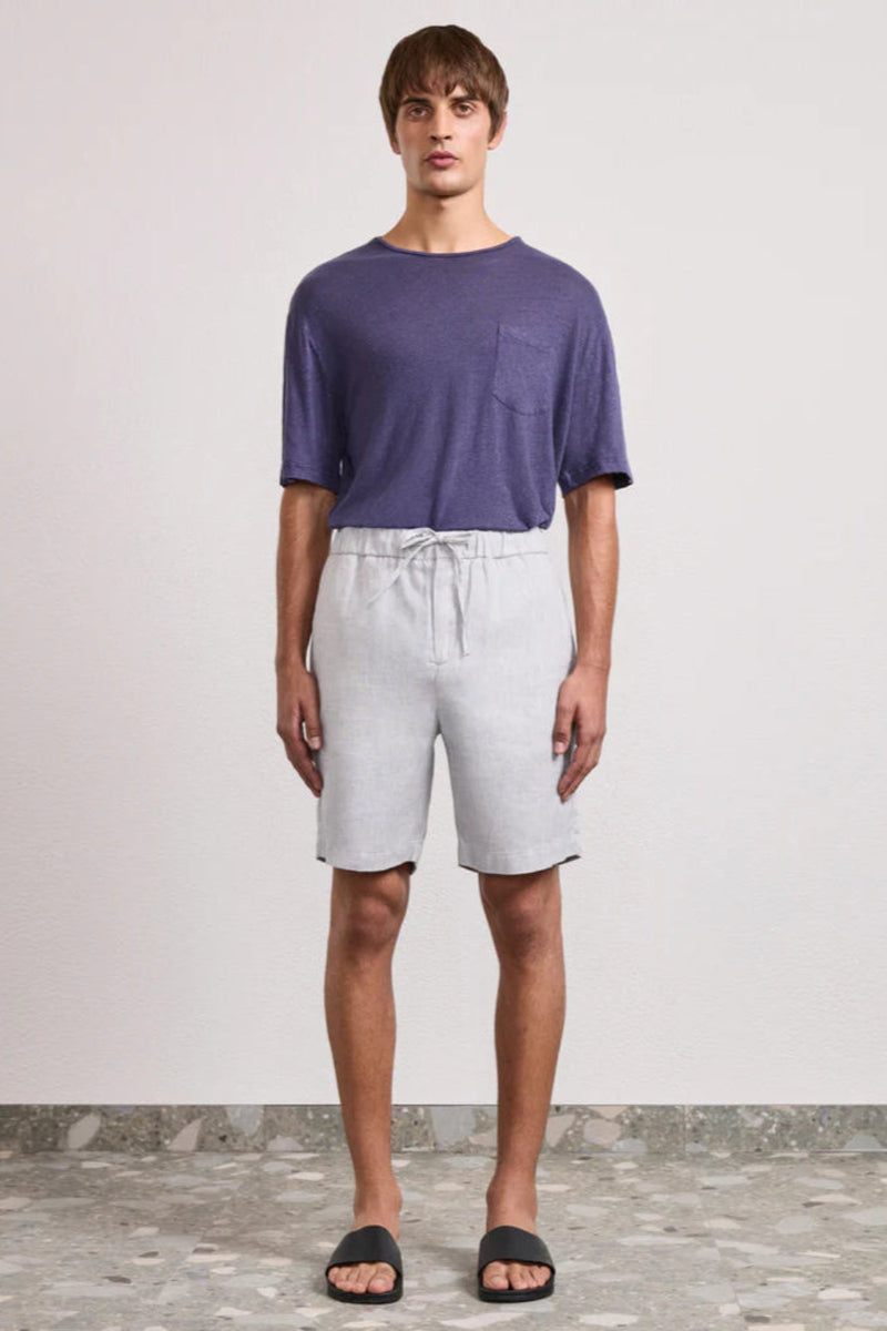 Felipe Linen Shorts Light Mélange Grey