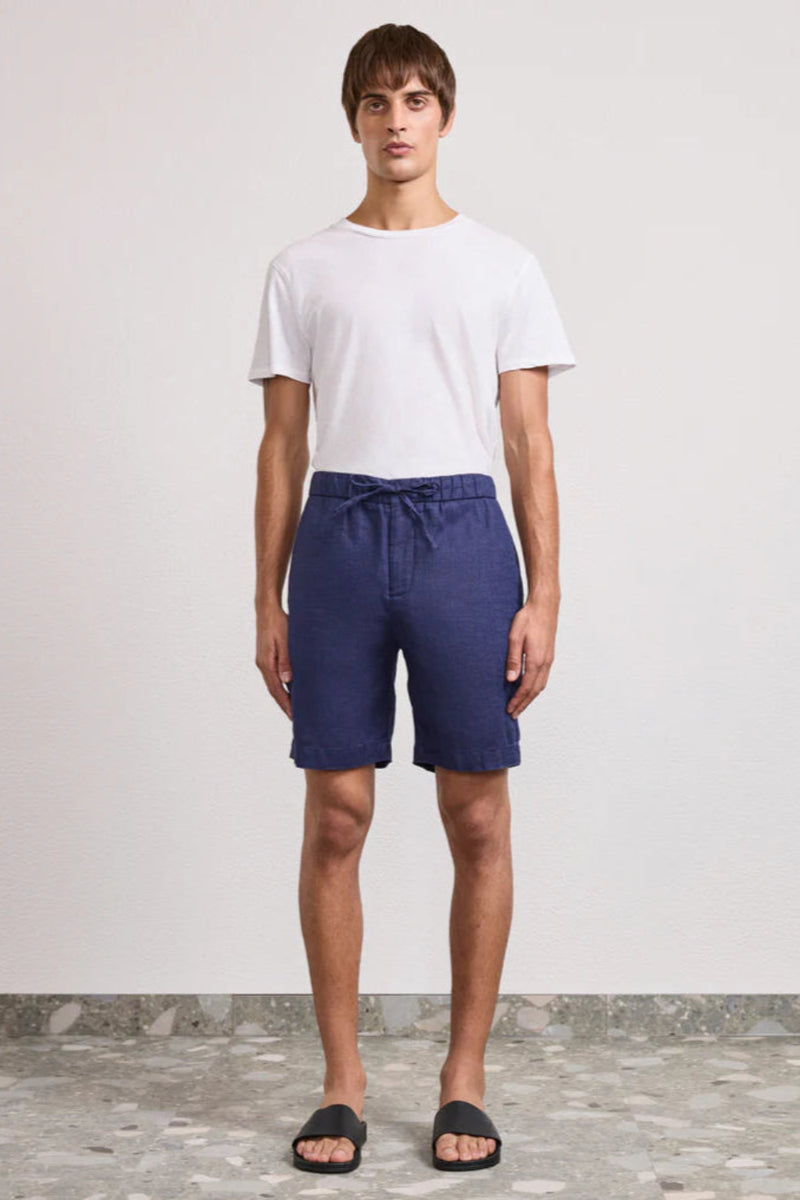 Felipe Linen Shorts Navy Blue