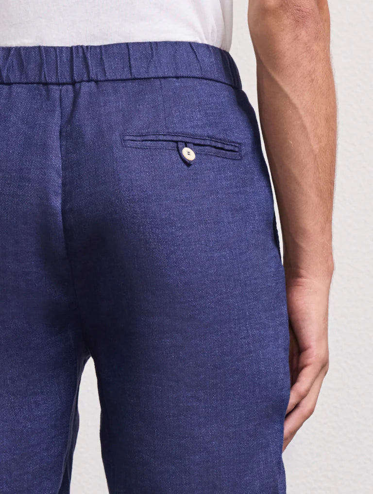 Felipe Linen Shorts Navy Blue