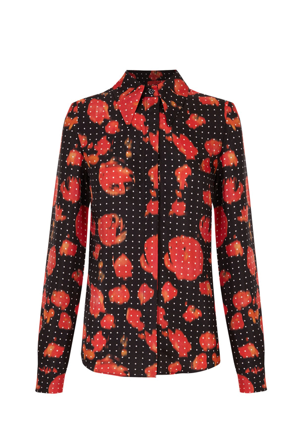 Red Silk Fernando Shirt