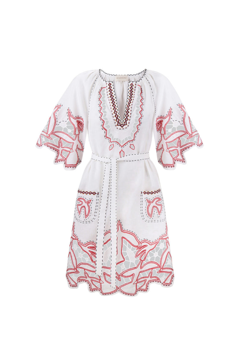Flying Home Short Dress in White