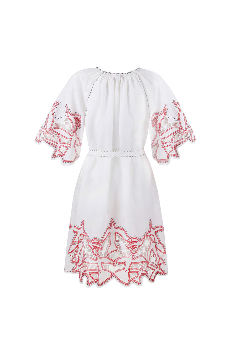 Flying Home Short Dress in White