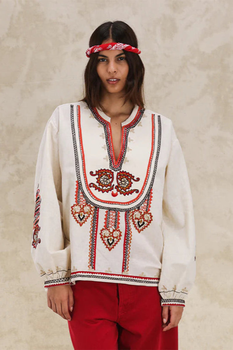 Embroidered Blouse Off White
