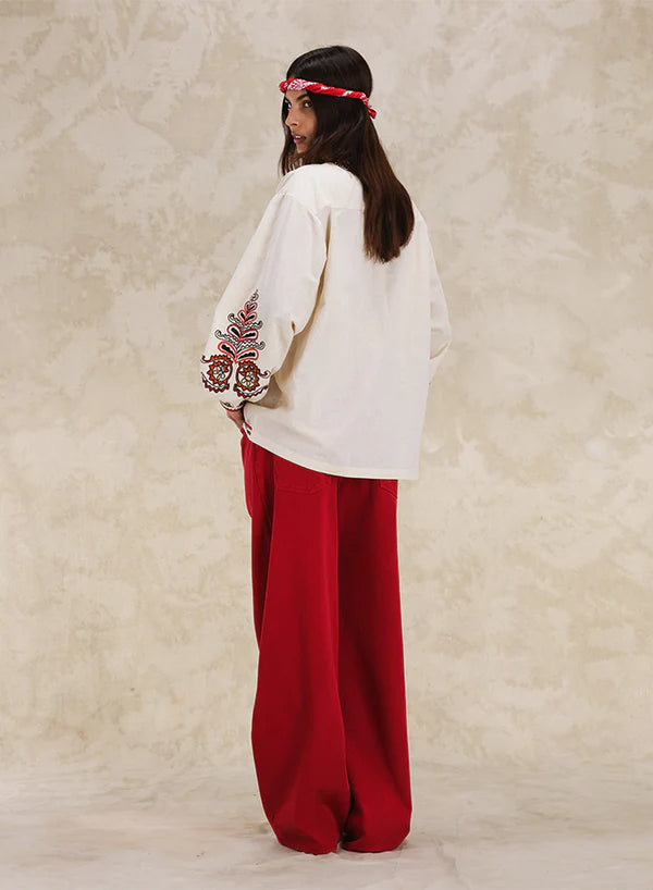 Embroidered Blouse Off White