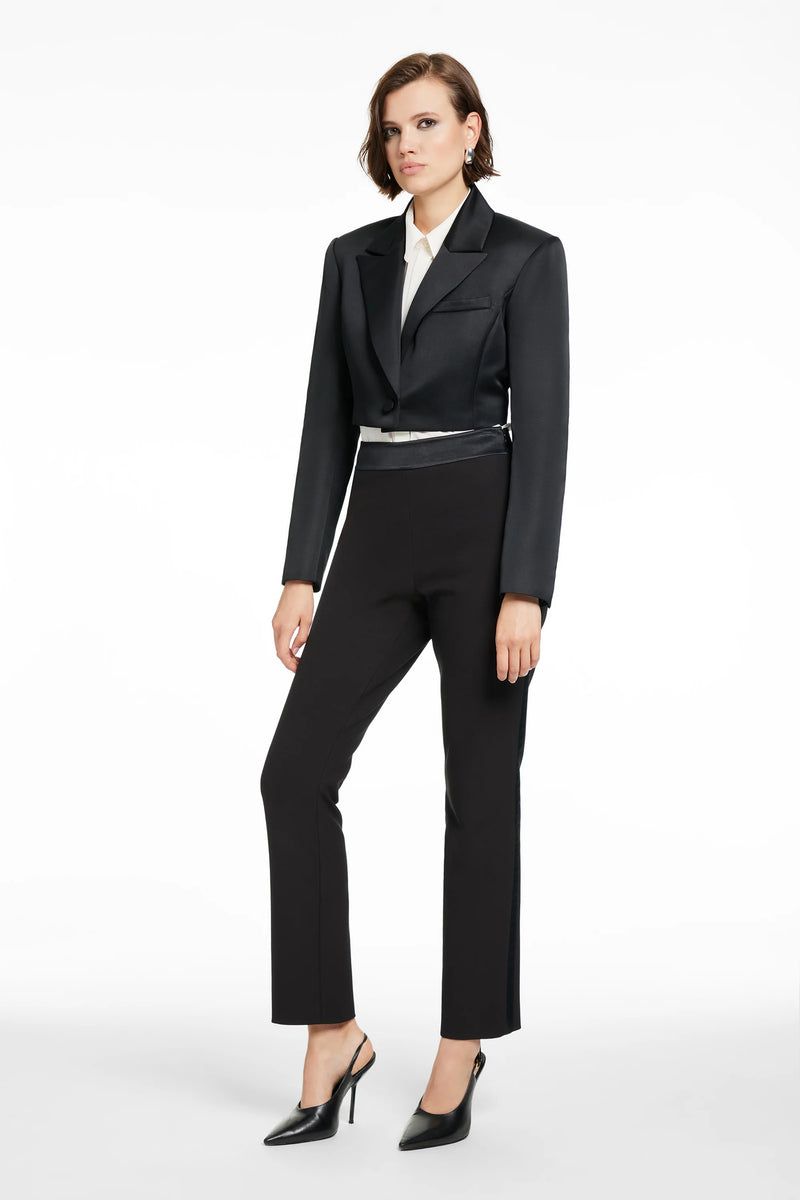 Freya Cropped Tuxedo Blazer
