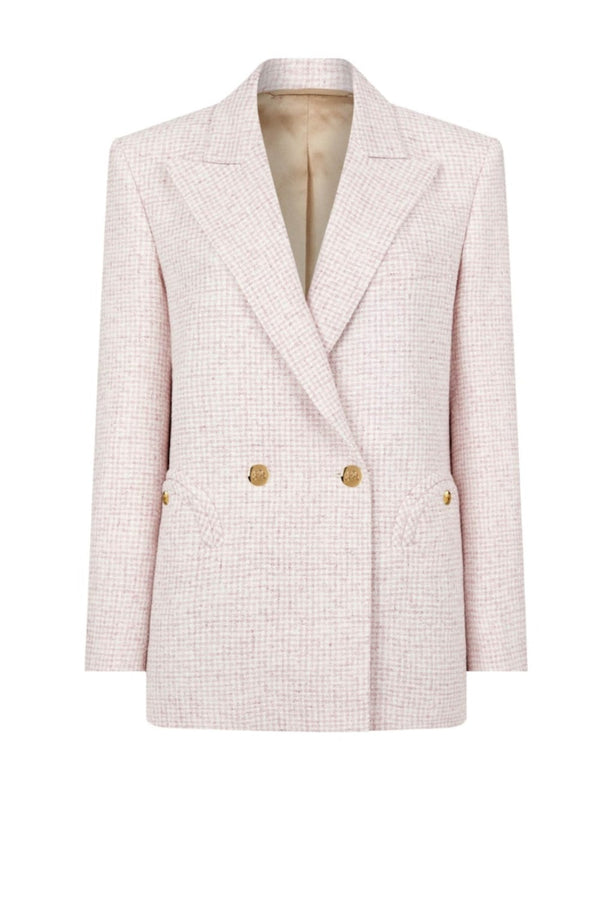 Panakeia Everynight Blazer pink candy bonbon jacket suit check double breasted