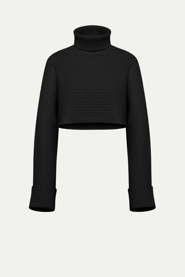 Gida Cropped Sweater Black