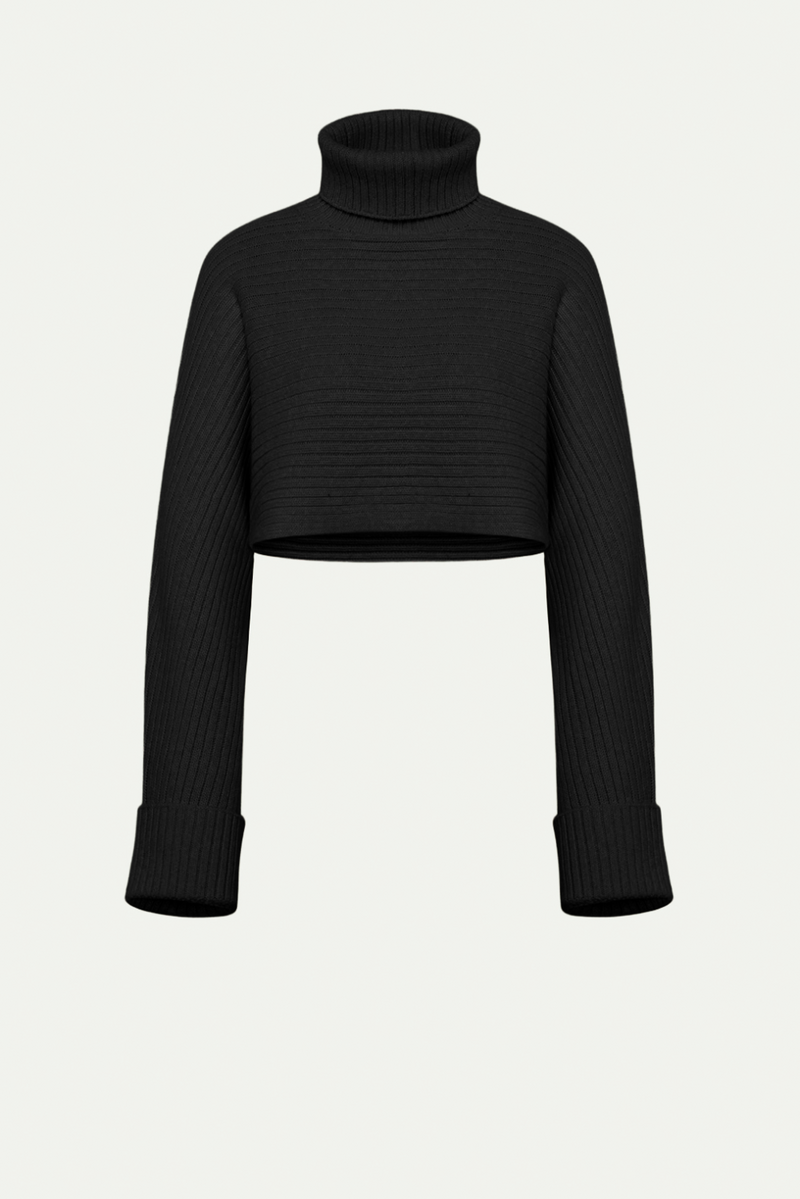 Gida Cropped Sweater Black
