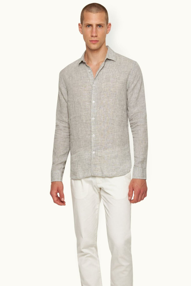 Giles Linen CLS II Shirt Graphite-White