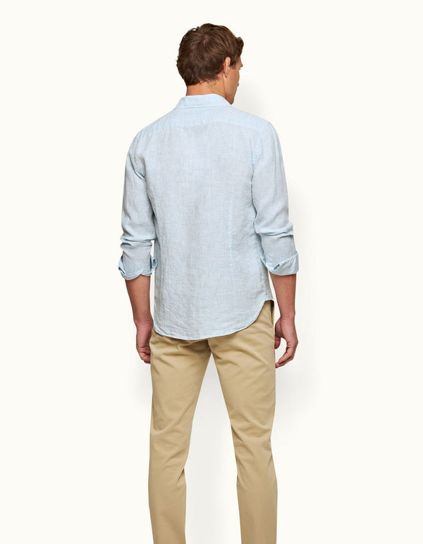 Giles Linen CLS II Shirt Pale Blue-White