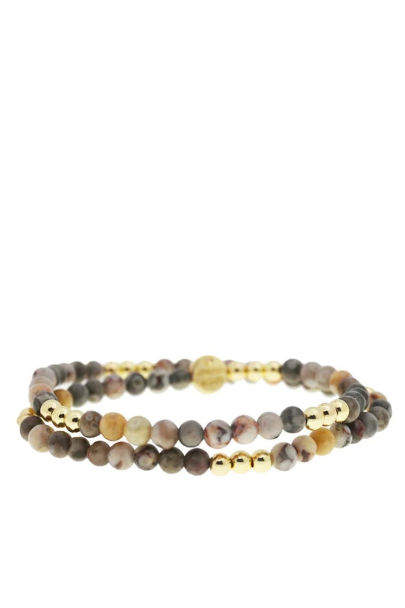 MARLYN SCHIFF Natural Stone and Metal Bead Wrap JEWELRY