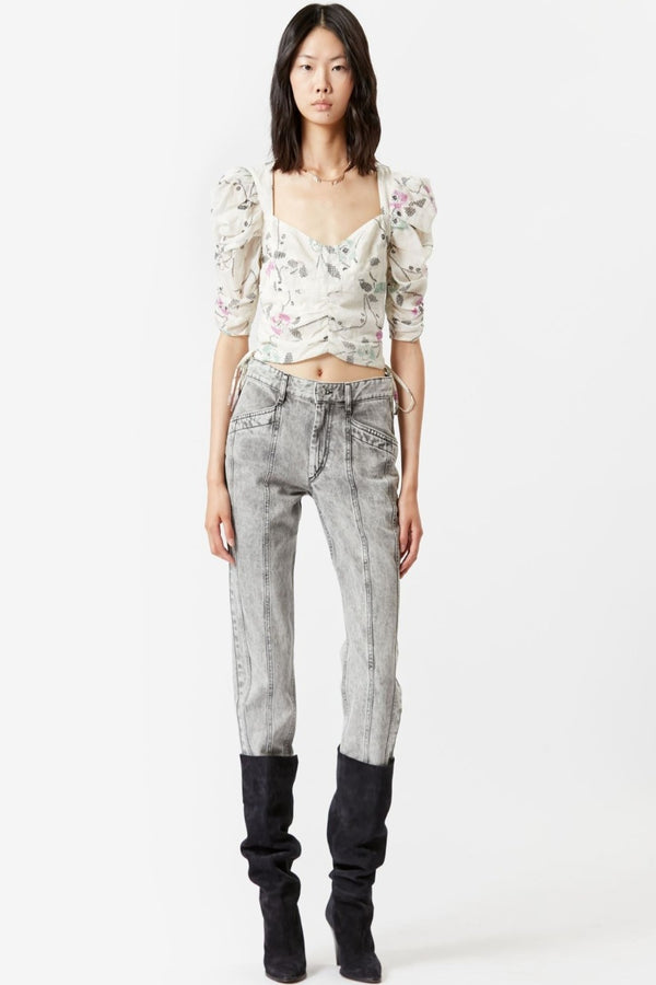 Galaor Floral Printed Cotton Top