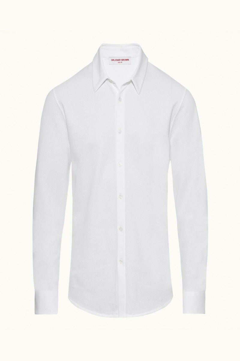 ORLEBAR BROWN Giles Pique White MEN'S SHIRTS CURIOVIBE, CURIO, FAENA, BAZAAR, MIAMI, SUMMER