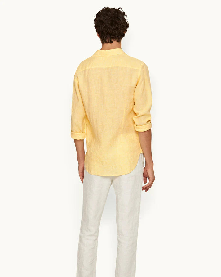 Giles Linen Shirt Toucan-White