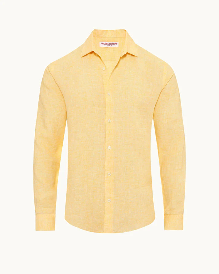 Giles Linen Shirt Toucan-White