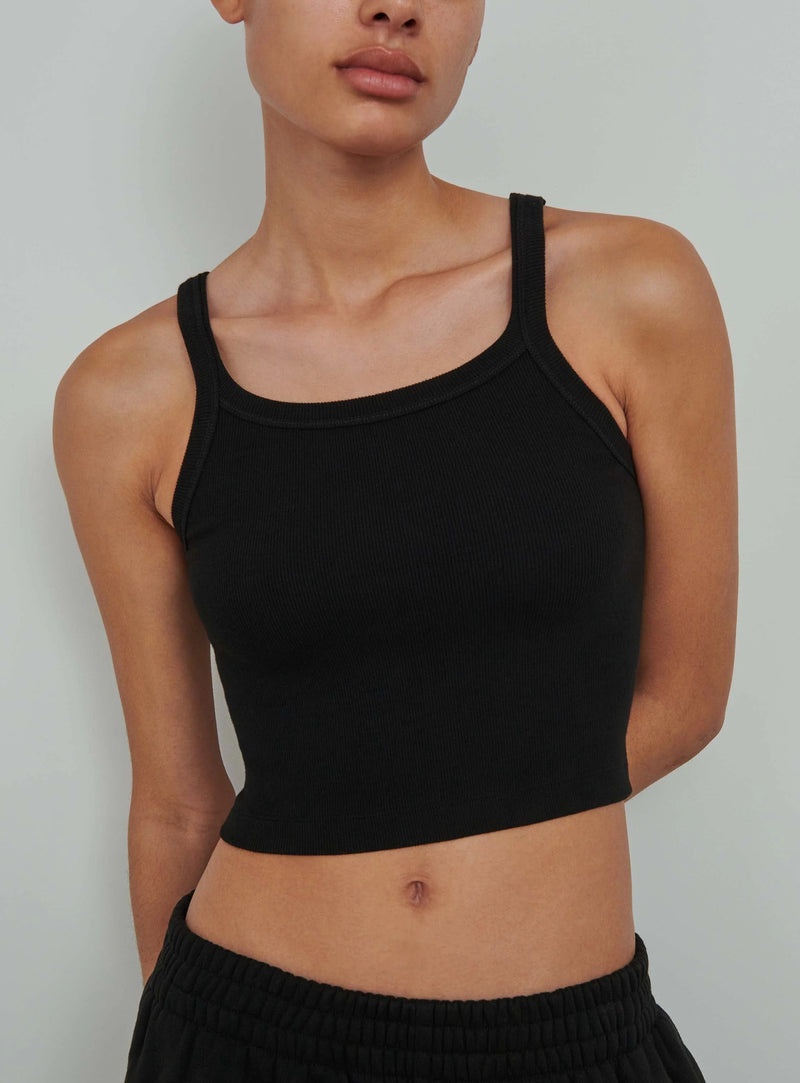 HB Ribbed Tank Black