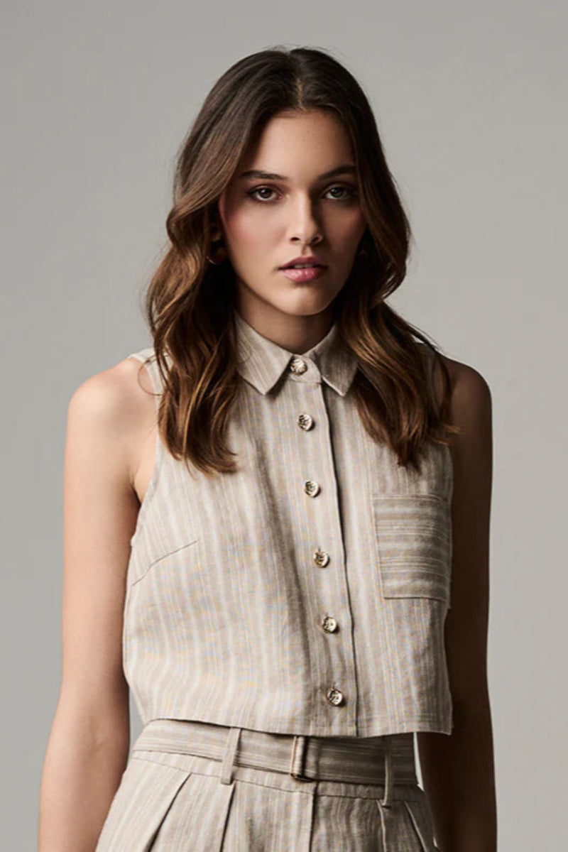 Katja Top Tawny Stripe