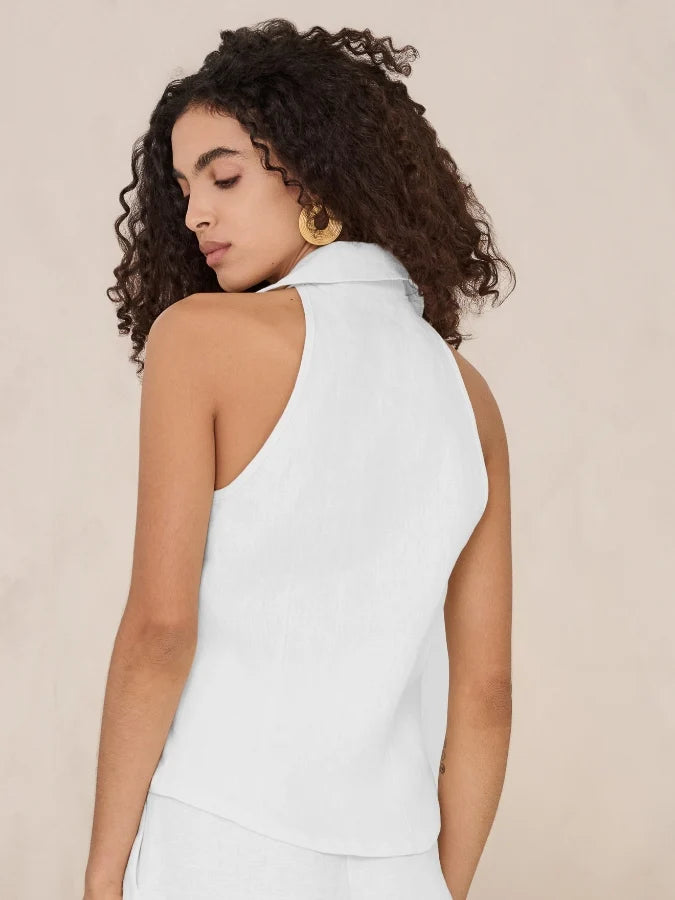 Sloan Linen Vest White