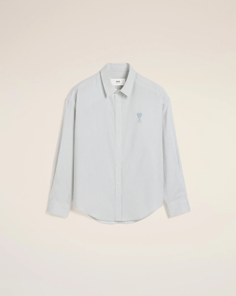 Boxy Fit Shirt White-Blue