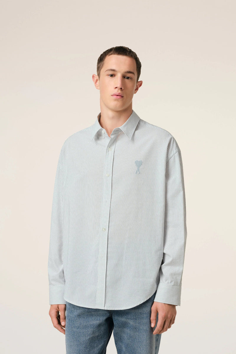 Boxy Fit Shirt White-Blue