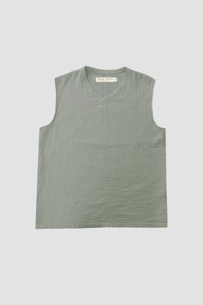 Heath Sleeveless Tee Angel Weave Khaki