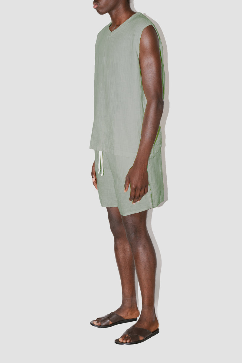 Heath Sleeveless Tee Angel Weave Khaki