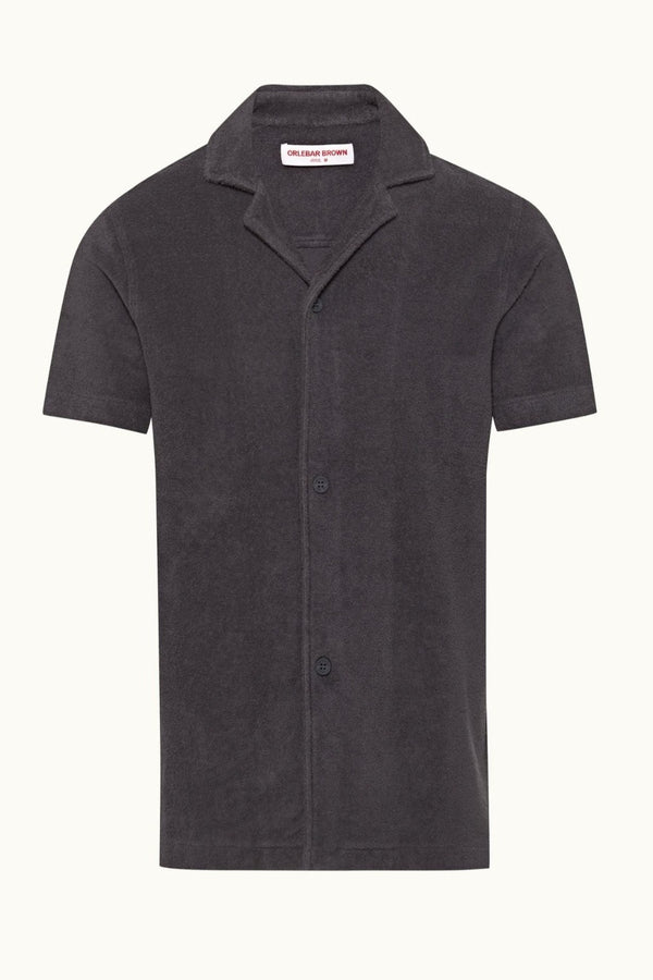 ORLEBAR BROWN Howell Piranha Grey Towelling Shirt MEN'S TOPS CURIOVIBE, CURIO, FAENA, BAZAAR, MIAMI, SUMMER