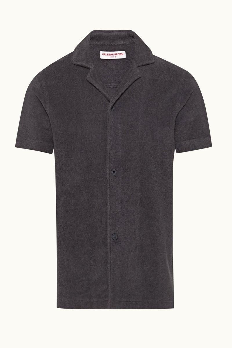 ORLEBAR BROWN Howell Piranha Grey Towelling Shirt MEN'S TOPS CURIOVIBE, CURIO, FAENA, BAZAAR, MIAMI, SUMMER