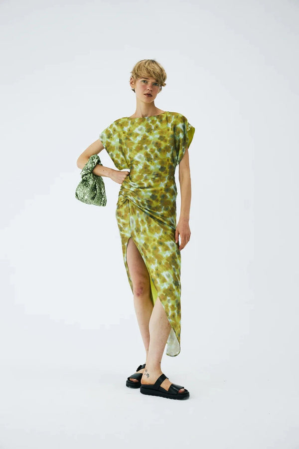 Bercot Picnic Dress Green Salad IN THE MOOD FOR LOVE WOMEN'S MIDI DRESSES CURIO FAENA MIAMI