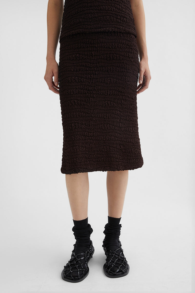 Embroidered Light Crepe Skirt