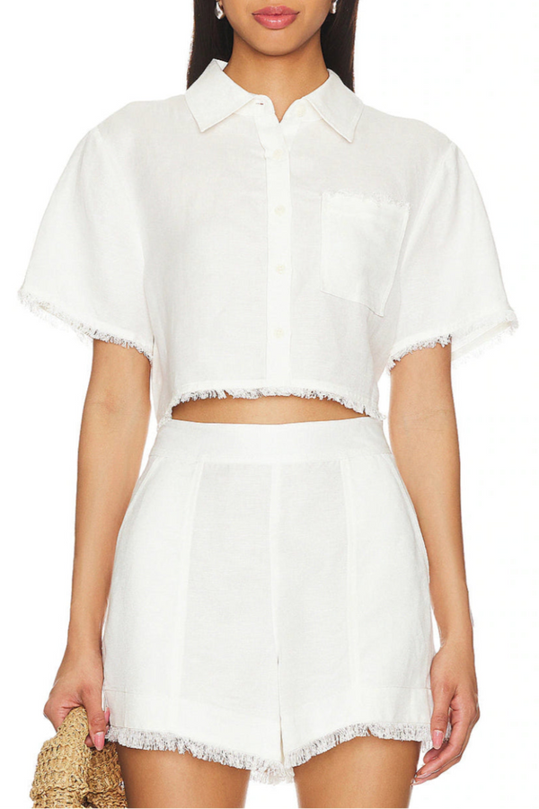 Solange SS Cropped Shirt White