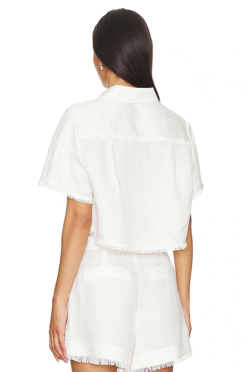 Solange SS Cropped Shirt White