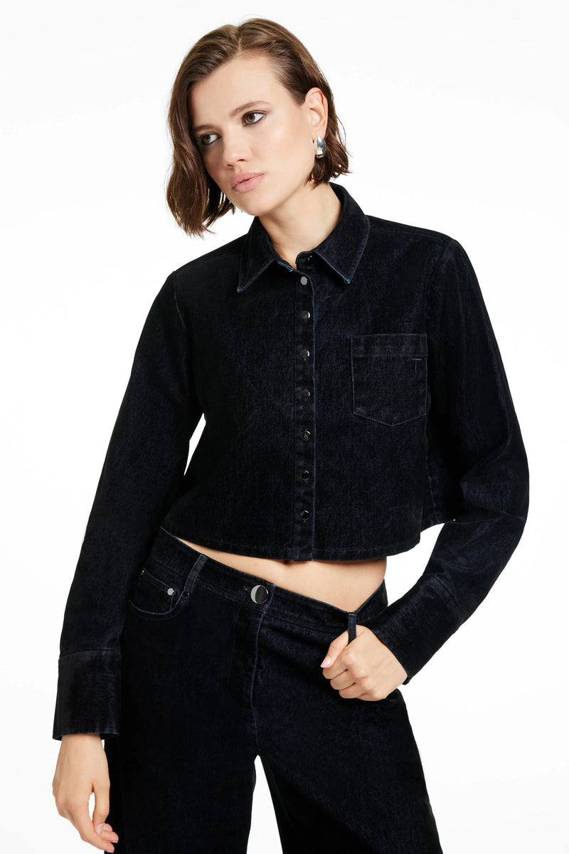 Jetta Cropped Button Front Shirt