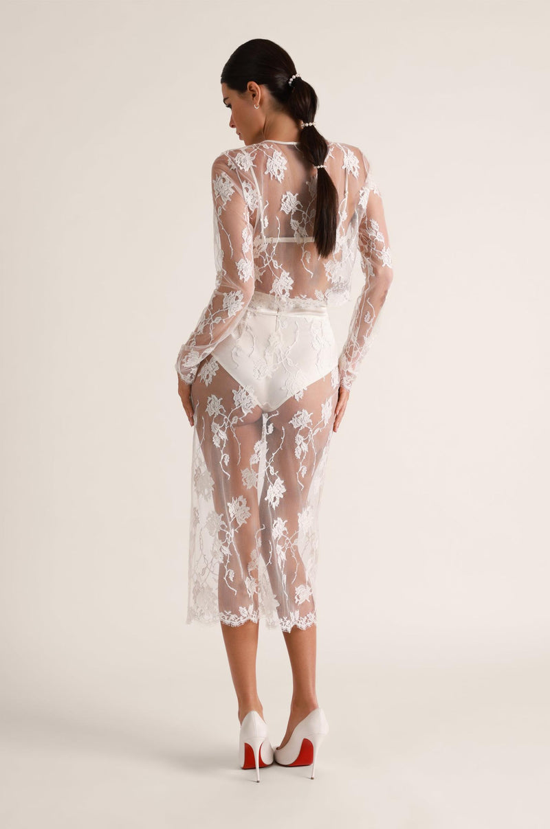 Dominique Midi Skirt Ivory