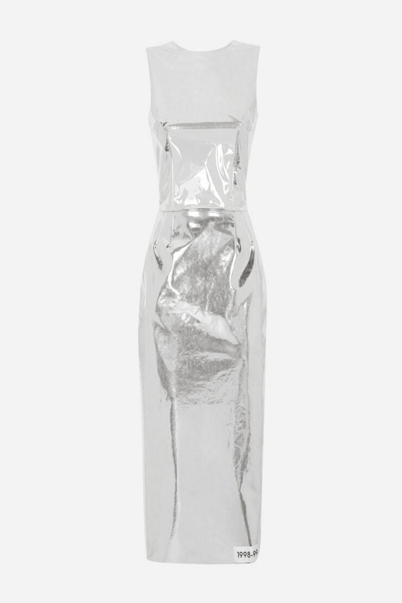 KIM DOLCE&GABBANA Foiled jersey calf-length Dress DOLCE & GABBANA WOMEN'S MIDI DRESSES CURIO FAENA MIAMI