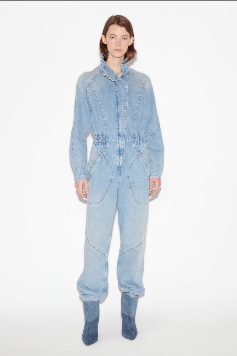 ISABEL MARANT Kimea Denim Overalls WOMEN'S JEANS FAENA, CURIO, CURIOVIBE, MIAMI, SUMMER, CLOCTHING