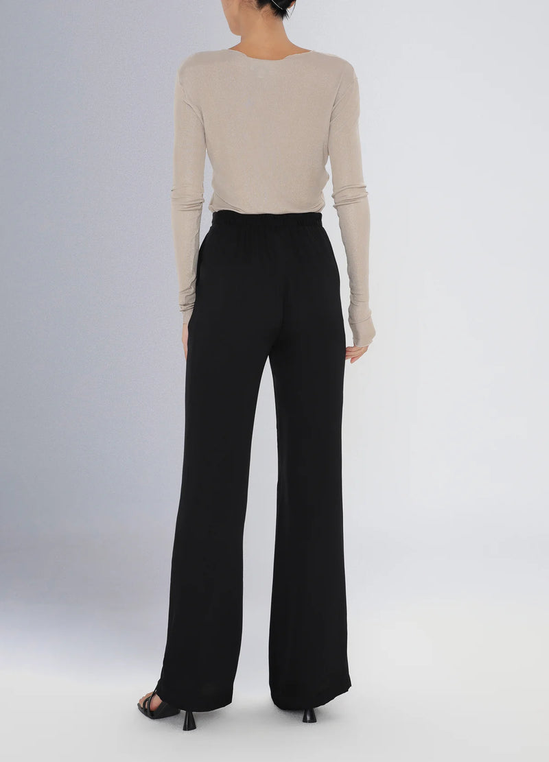 Knit Silk Roundneck L/S T shirt Gold