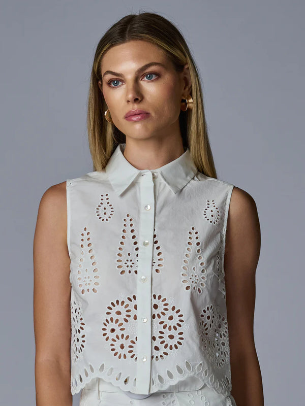 Katja Top Eyelet White