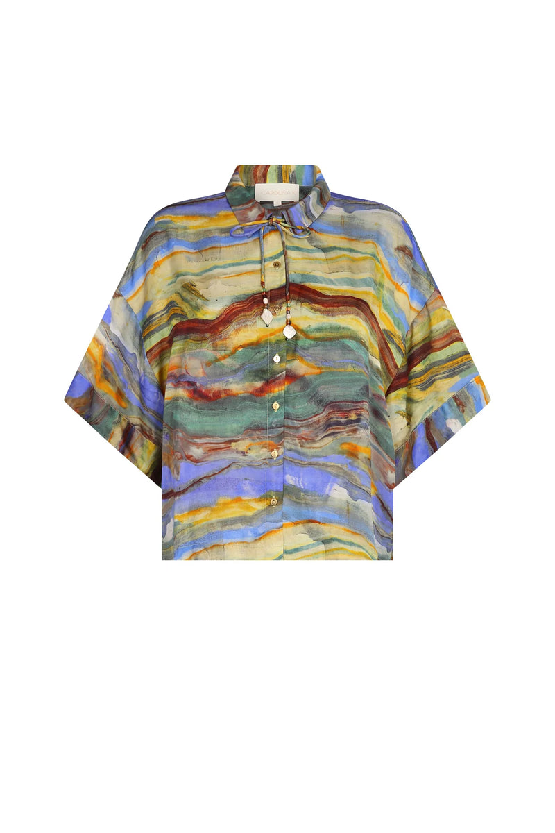 Kimono Top Emerald Marble