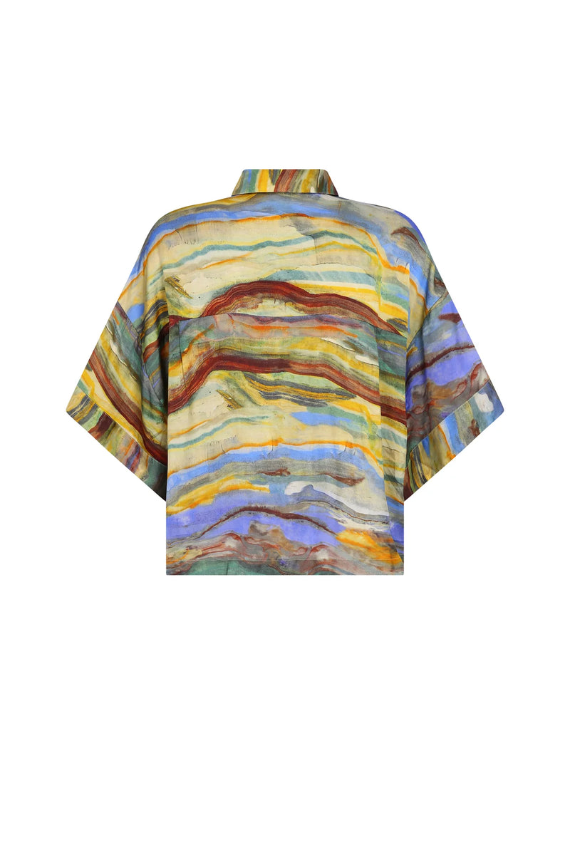 Kimono Top Emerald Marble