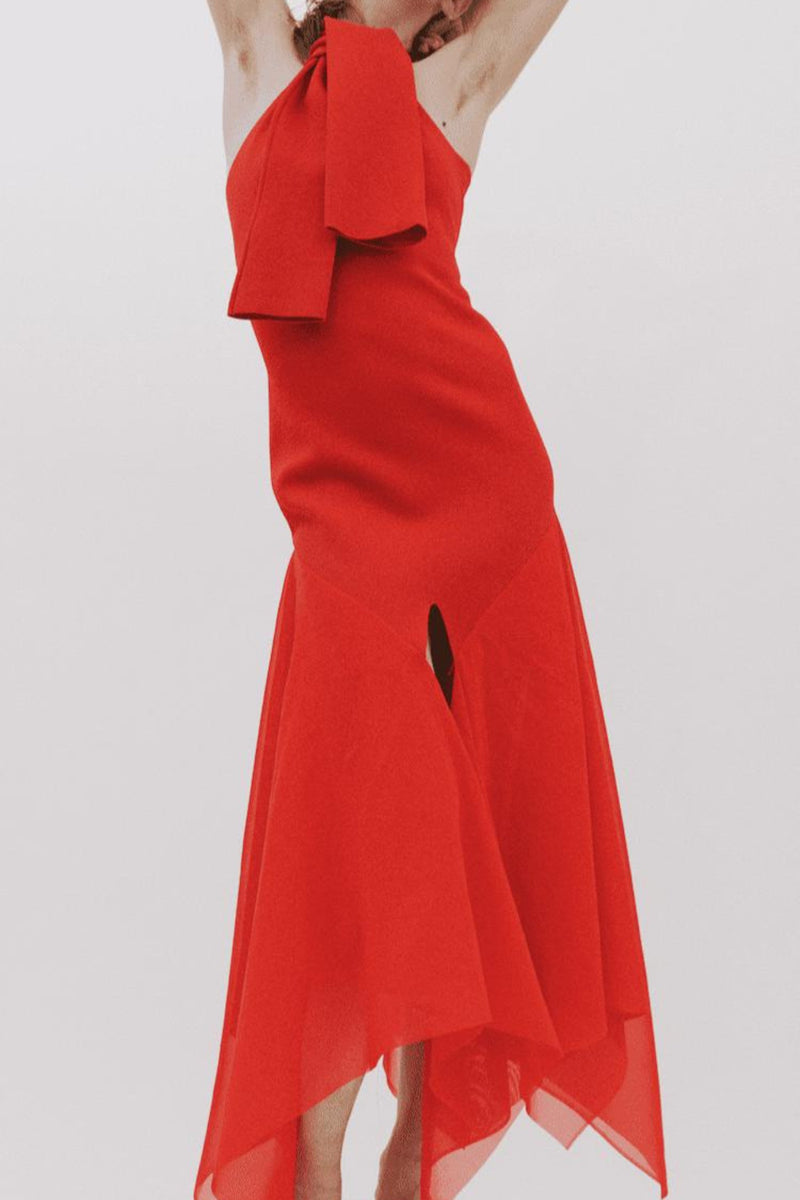 Knit Dress with Organza Inserts