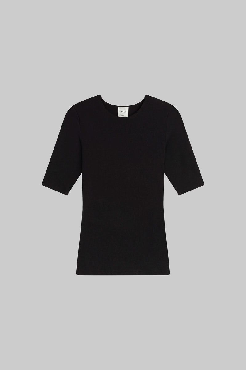 Julien Mid Sleeve Tee in Black
