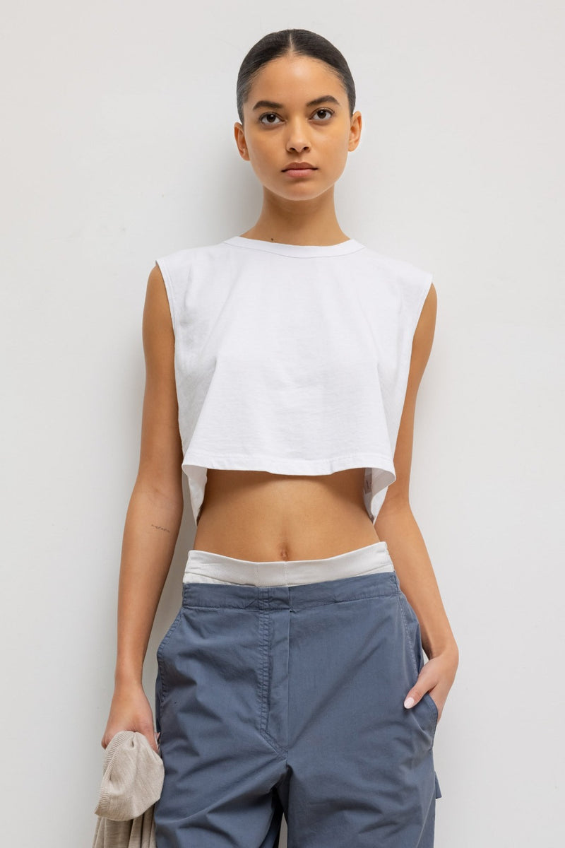 Crop Sleeveless Margo White