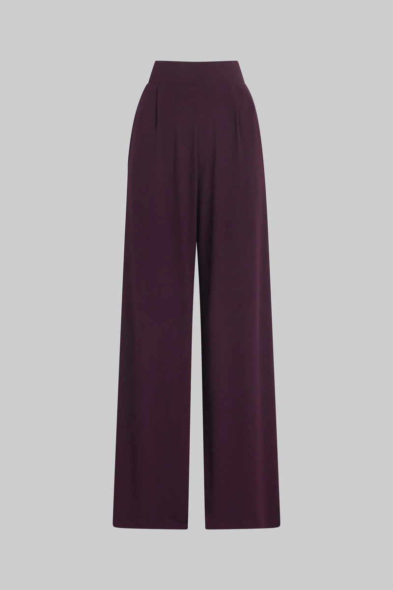 Lauren Pleated Pocket Pant in Dark Berry