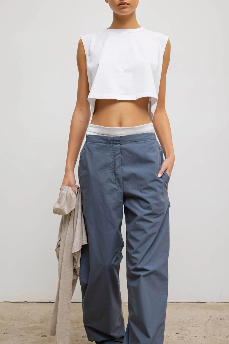 Crop Sleeve Margo in White