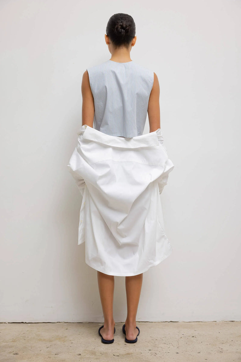 Yoshi Crewneck Vest in Seaside Stripe