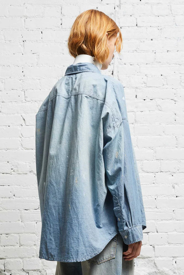 Long Sleeve Button-Up Vintage Blue
