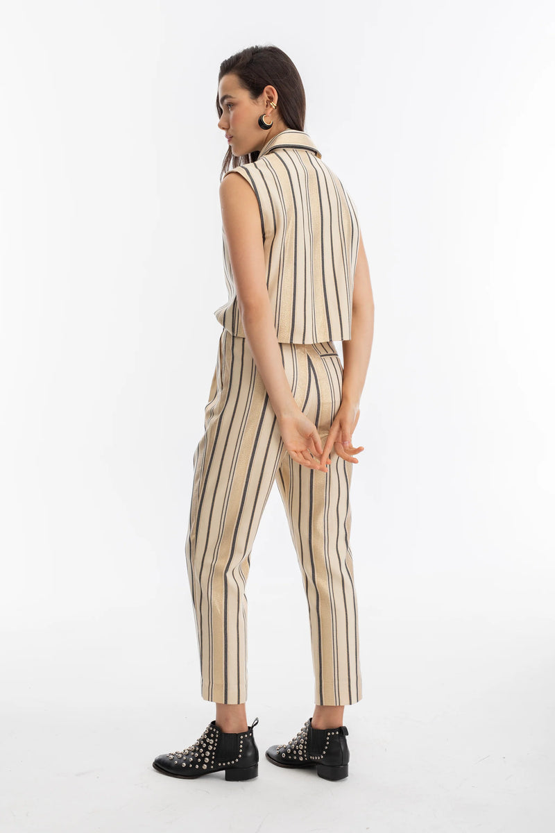 Rome Jacquard Pants Gold Stripe
